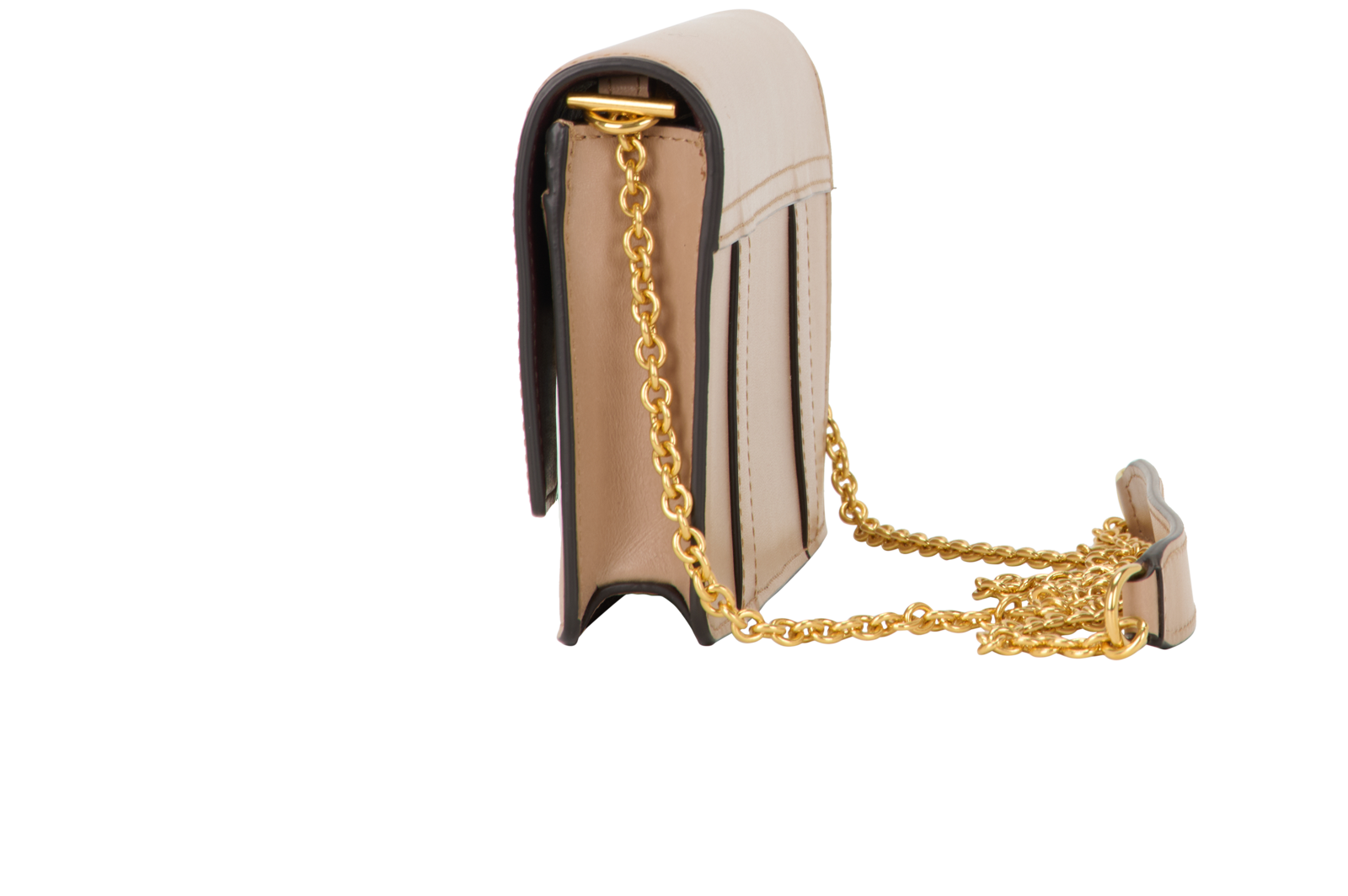 East West Bayswater Clutch, &pound;295, Handbags, Beige, Leather, Bottom view